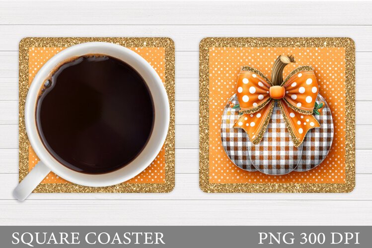 Pumpkin Coaster Design. Pumpkin Sublimation example image 1