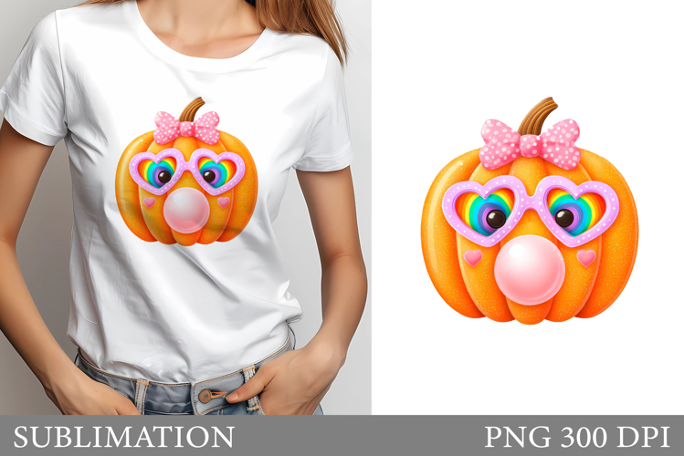 Funny Pumpkin T-Shirt Desugn. Cute Pumpkin Sublimation