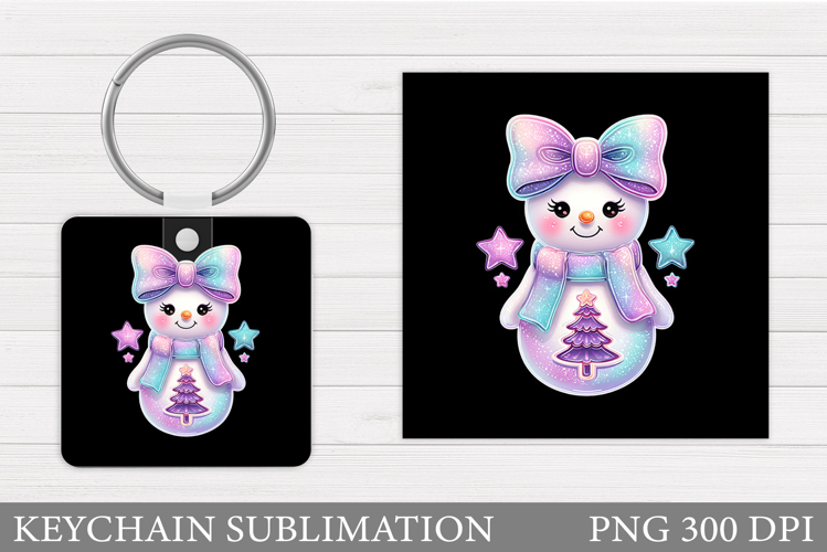 Christmas Snowman Keychain. Christmas Keychain Design
