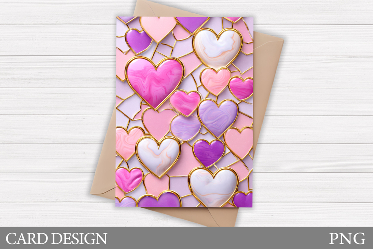 Hearts Card Printable. Valentines Card Design