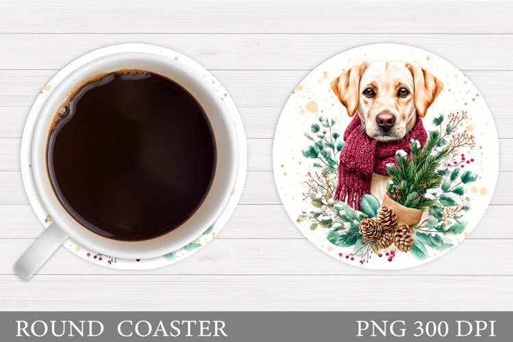 Christmas Dog Coaster Sublimation. Christmas Coaster Design