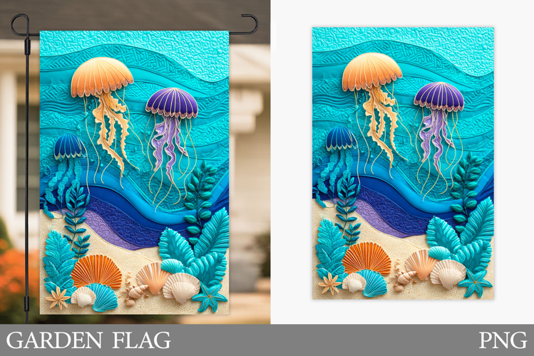 Jellyfish Garden Flag Design. Jellyfish Sublimation