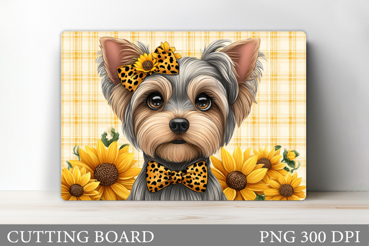 Cute Dog Cutting Board Design. Dog Flowers Cutting Board