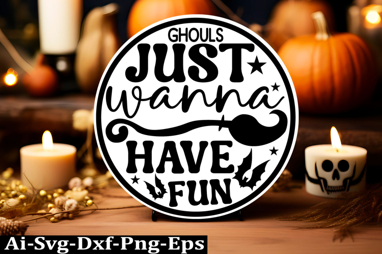 Halloween round sign svg design and Halloween quotes
