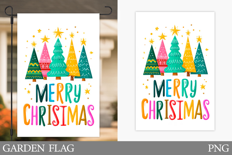 Merry Christmas Garden Flag. Christmas Garden Flag Design