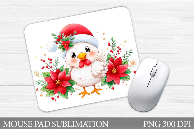 Christmas Chicken Mouse Pad. Christmas Mouse Pad Sublimation