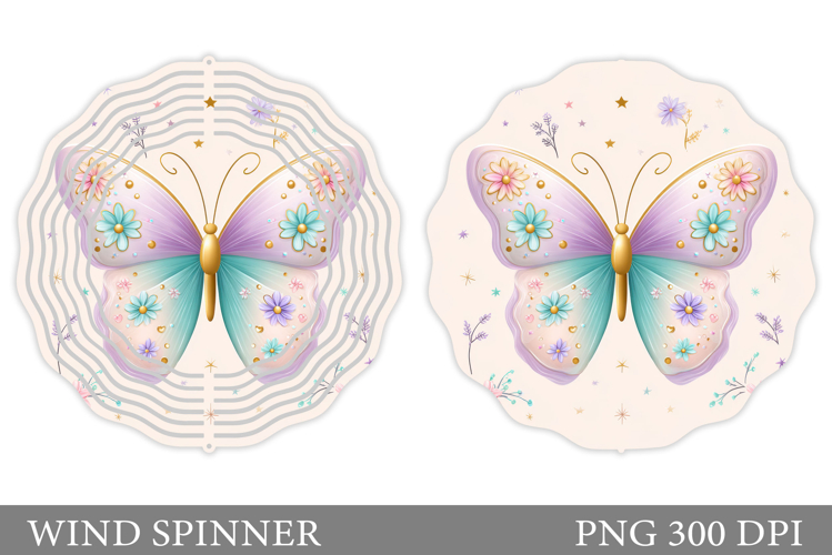 Butterfly Wind Spinner. Flowers Wind Spinner Sublimation