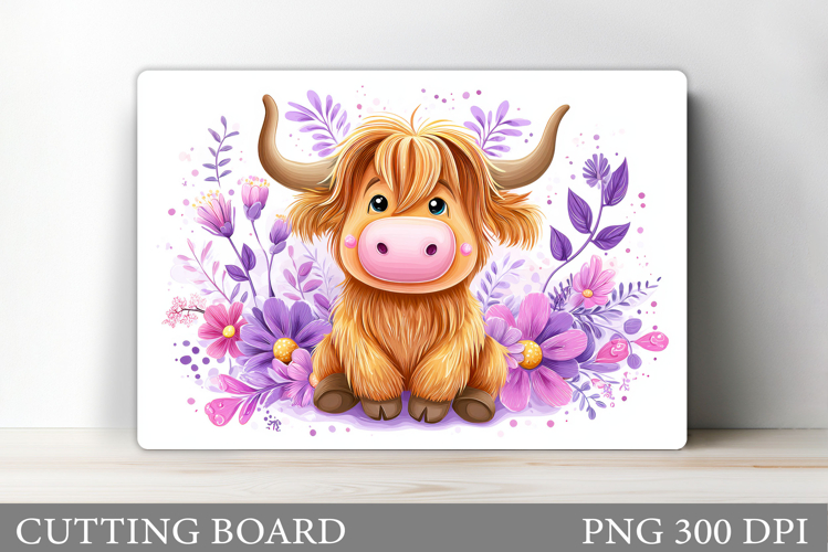 Cute Cow Cutting Board Design. Cute Cow Sublimation