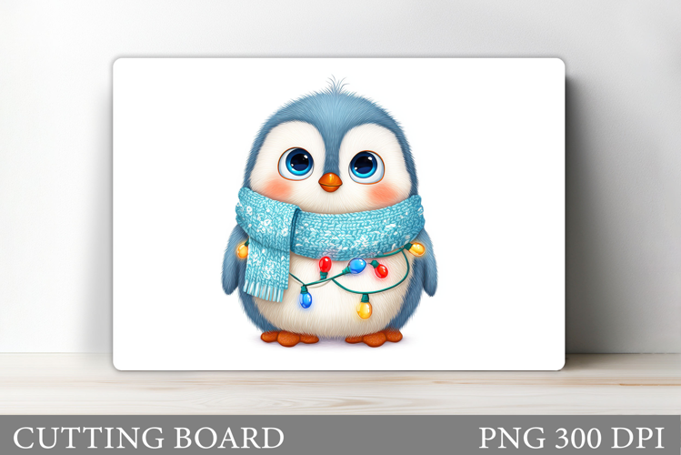 Cute Penguin Cutting Board. Christmas Cutting Board Design