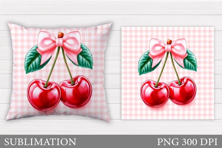 Cherry Pillow Design. Cherries Sublimation example image 1
