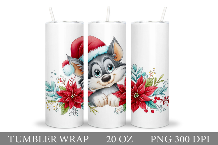 Christmas Wolf Tumbler. Christmas Tumbler Sublimation