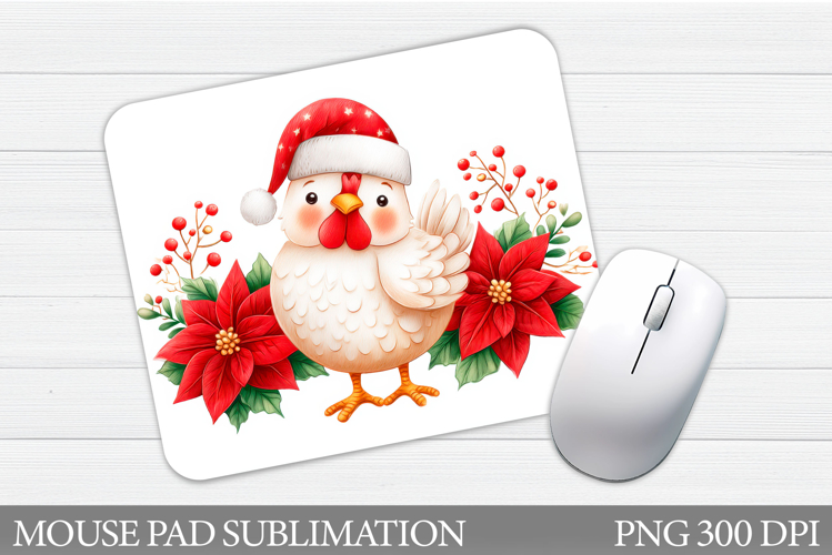 Christmas Chicken Mouse Pad. Christmas Mouse Pad Sublimation
