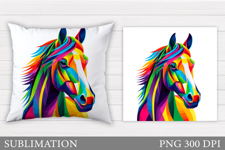 Horse Pillow Design. Horse Sublimation example image 1
