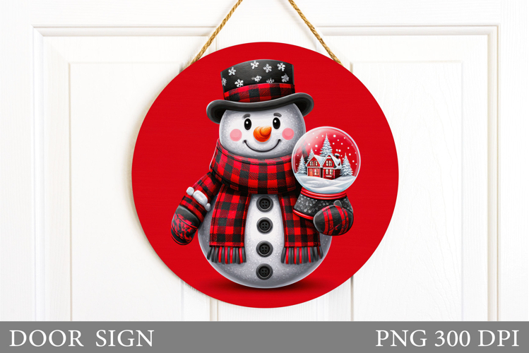 Christmas Snowman Door Sign. Christmas Door Sign Sublimation