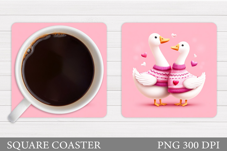 Valentines Goose Coaster. Valentines Coaster Sublimation
