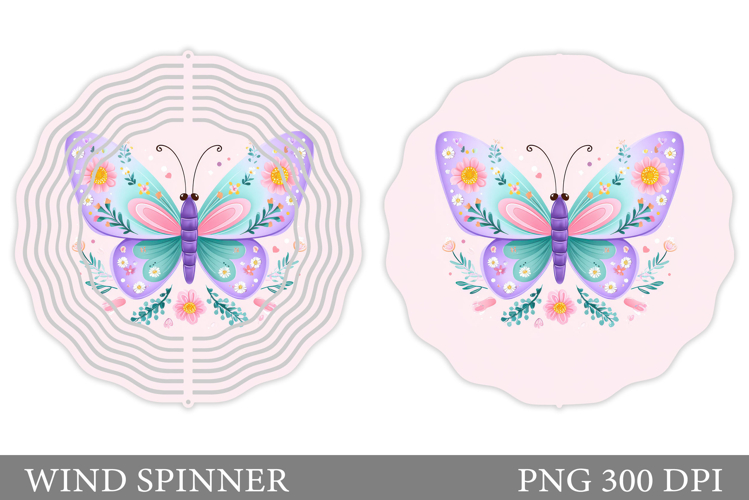 Butterfly Wind Spinner. Flowers Wind Spinner Sublimation