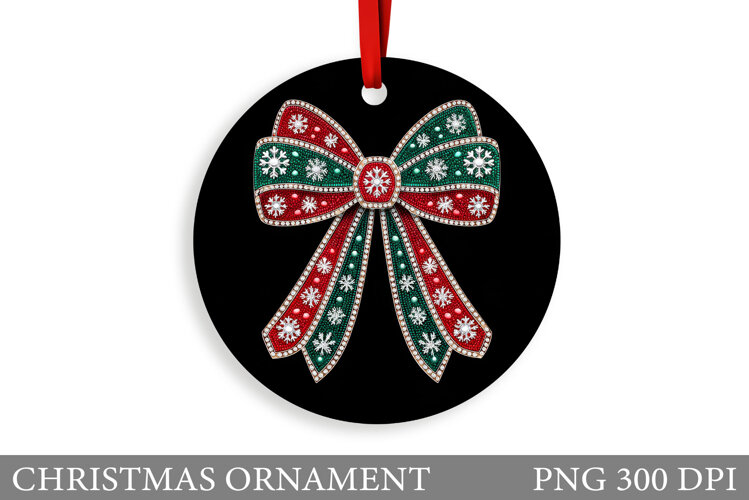 Bow Christmas Ornament. Christmas Ornament Sublimation example image 1