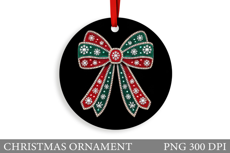 Bow Christmas Ornament. Christmas Ornament Sublimation