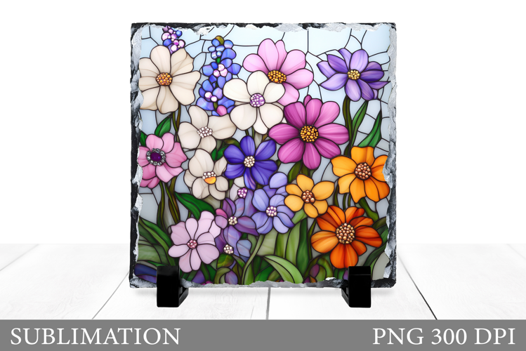 Flowers Square Sublimation. Wildflowers Slate Design