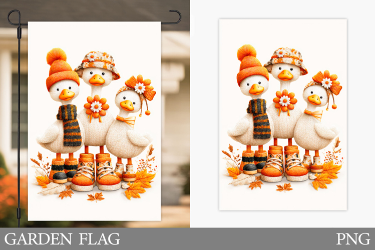 Fall Goose Garden Flag Design. Fall Garden Flag Sublimation