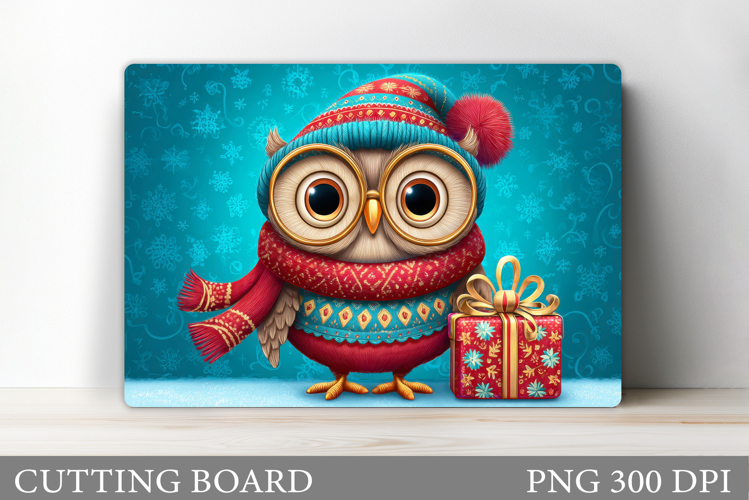 Christmas Owl Cutting Board. Christmas Cutting Board
