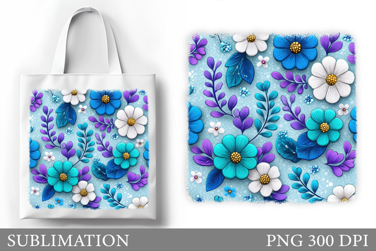 Flowers Tote Bag Sublimation. Flowers Sublimation