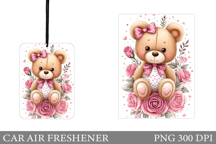 Cute Bear Car Air Freshener Design. Cute Bear Sublimation