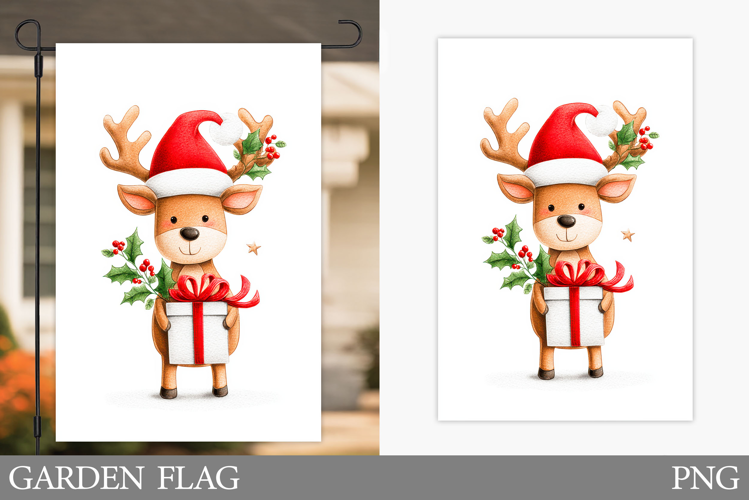 Christmas Deer Kitchen Towel. Christmas Kitchen Towel Design