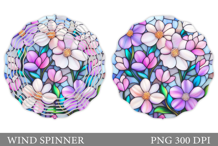 Floral Wind Spinner Sublimation. Flowers Wind Spinner Design