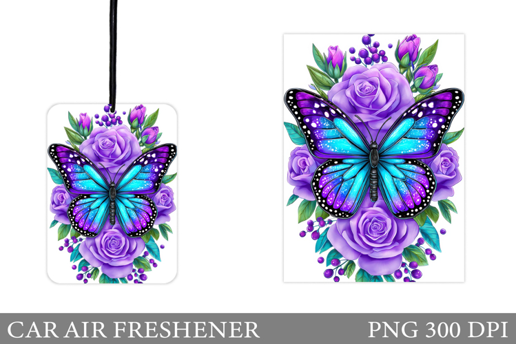 Butterfly Car Air Freshener Design. Butterfly Sublimation