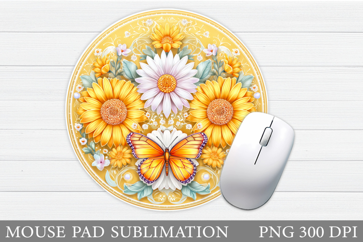 Butterfly Mouse Pad Design. Flowers Mouse Pad Sublimation