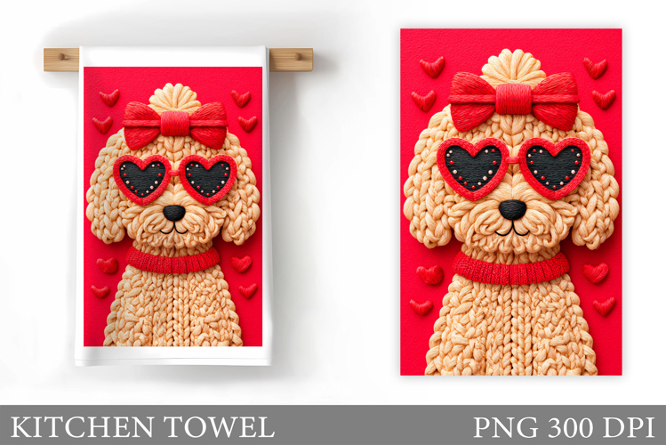 Crochet Dog Kitchen Towel. Valentine Kitchen Towel Design