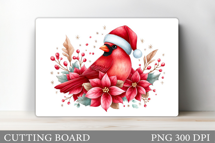 Cardinal Cutting Board Design. Christmas Cutting Board