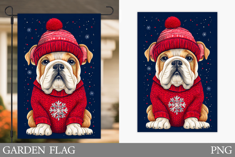 Christmas Dog Garden Flag. Christmas Garden Flag Design