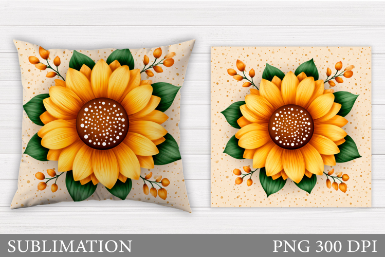 Sunflowers Sublimation. Sunflowers Pillow Sublimation