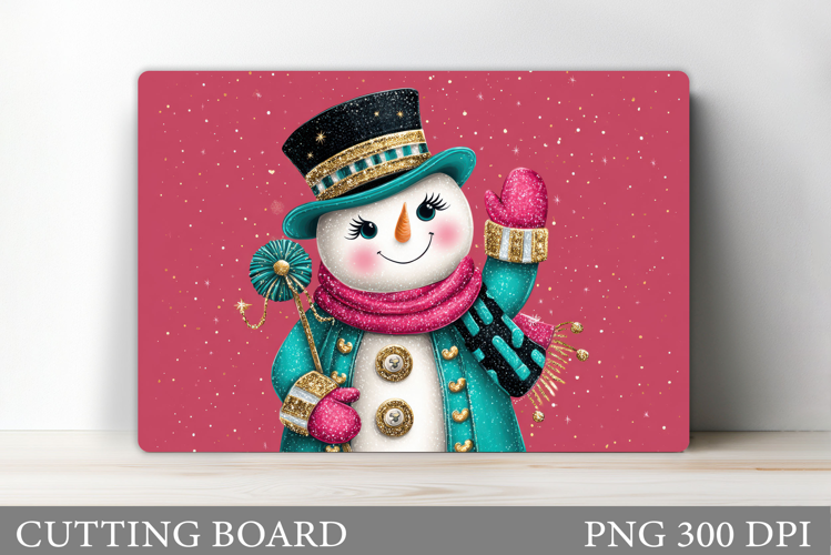 Christmas Cutting Board. Snowman Cutting Board Sublimation