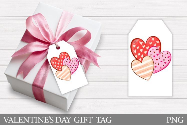 Hearts Gift Tag Printable. Valentines Gift Tag Design