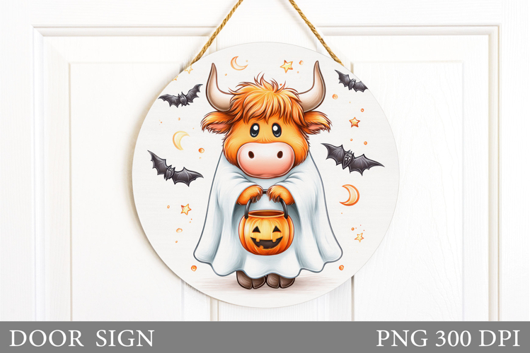 Halloween Cow Door Sign. Halloween Door Sign Design