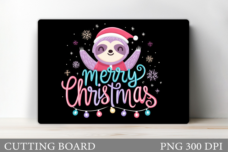 Christmas Sloth Cutting Board. Christmas Cutting Board
