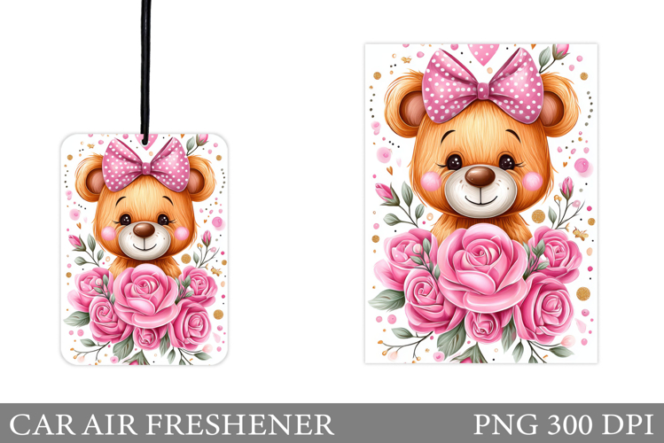 Cute Bear Car Air Freshener Design. Cute Bear Sublimation