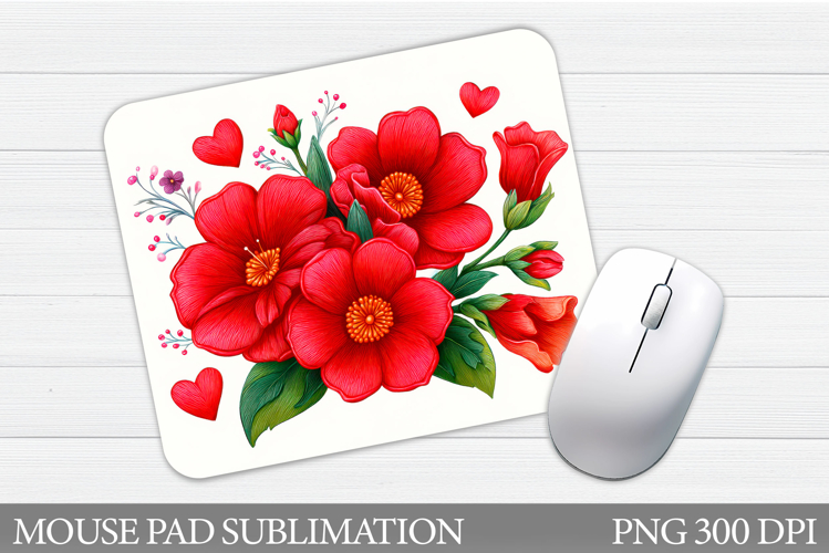 Flowers Mouse Pad Sublimation. Floral Mouse Pad Design