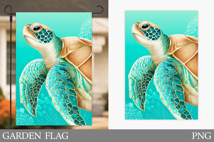 Sea Turtle Garden Flag Design. Sea Garden Flag Sublimation