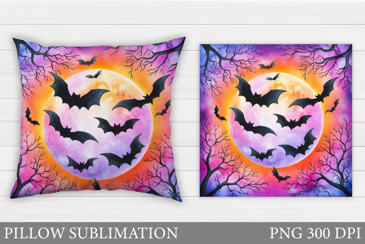 Halloween Bat Pillow Design. Halloween Sublimation
