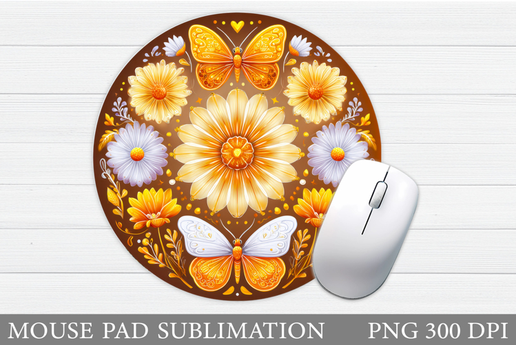 Butterfly Mouse Pad Design. Flowers Mouse Pad Sublimation