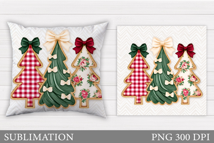 Christmas Tree Pillow Design. Christmas Pillow Sublimation