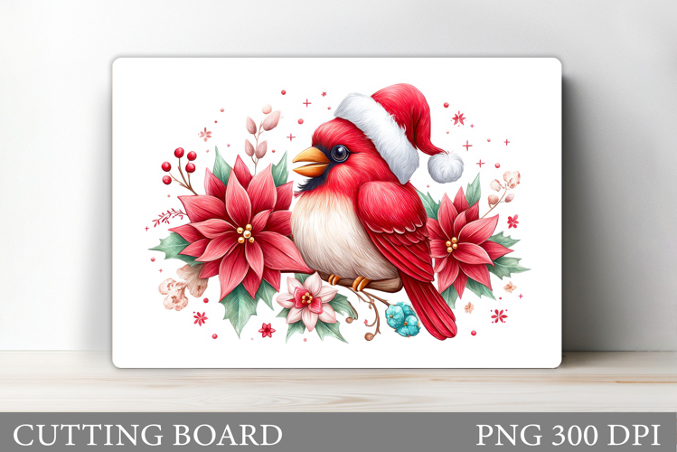 Cardinal Cutting Board Design. Christmas Cutting Board