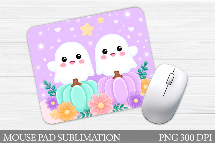 Cute Ghost Mouse Pad Design. Halloween Mouse Pad Sublimation
