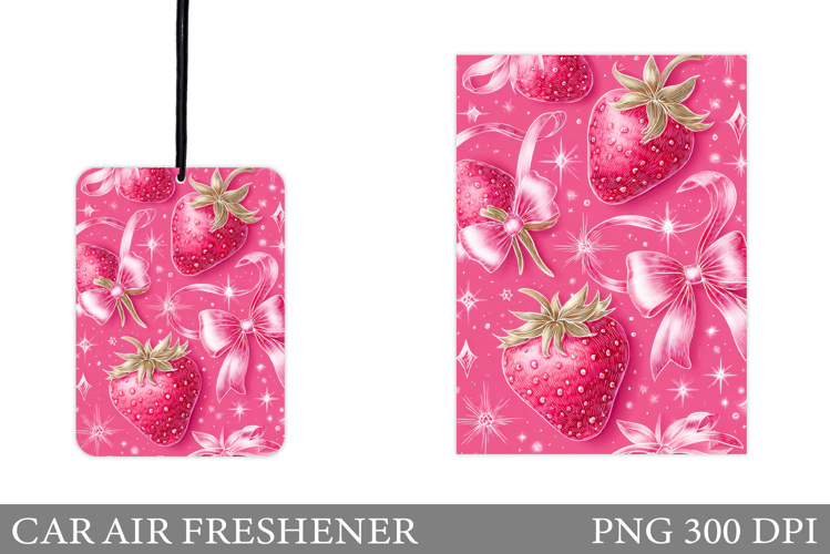 Strawberry Car Air Freshener Design. Strawberry Sublimation