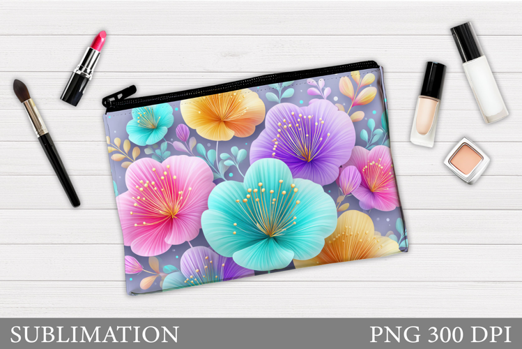 Floral Makeup Bag. Flowers Makeup Pouch Sublimation