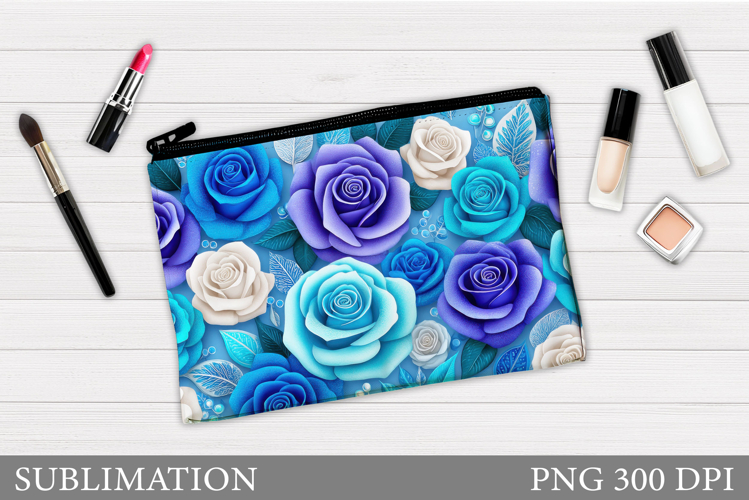 Roses Makeup Bag Sublimation. Floral Makeup Bag Design
